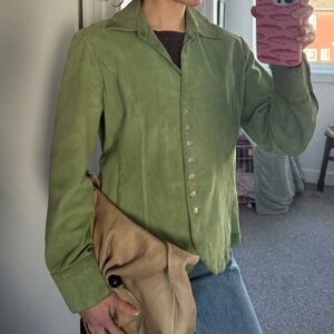 Vintage Green Suede Women's Jacket